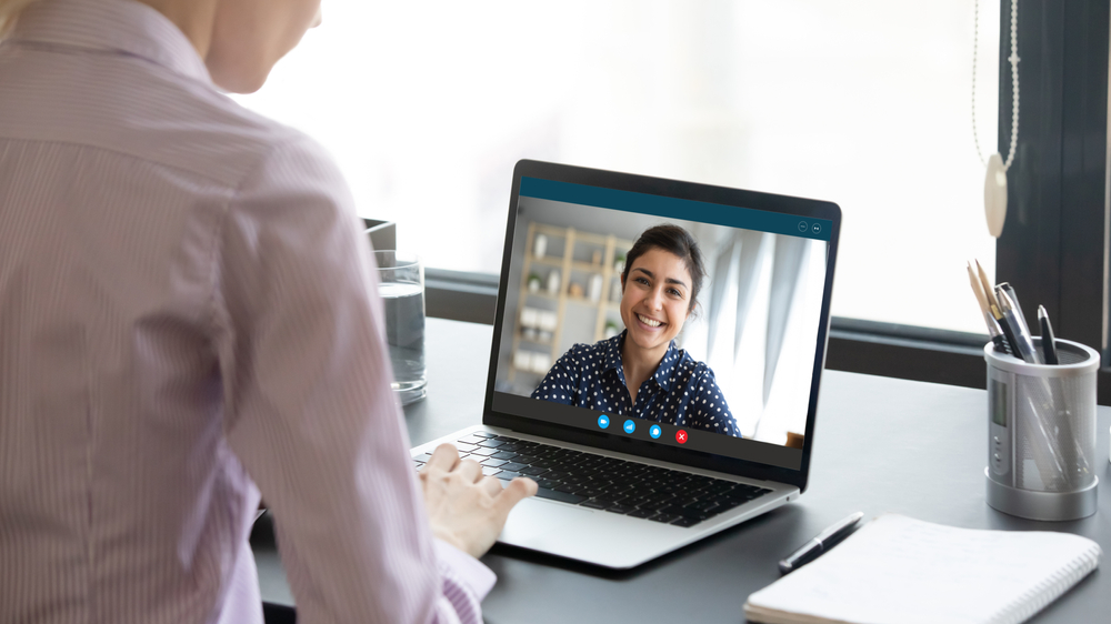 two persons on online meeting